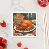 Thanksgiving-Dinner-Feiertag-Wasserfarbe Serviette (Beispiel)