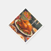 Thanksgiving-Dinner-Feiertag-Wasserfarbe Serviette (Ecke)
