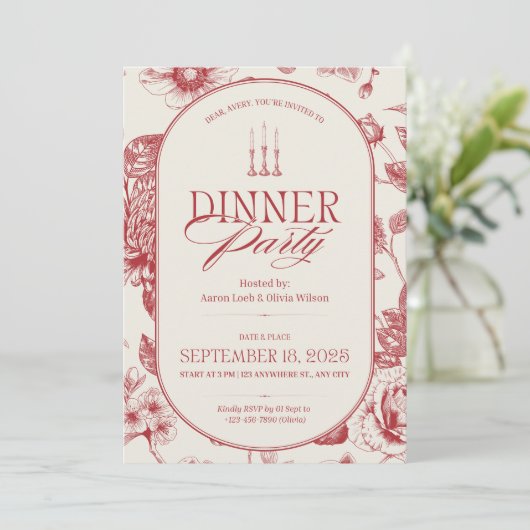 Thanksgiving Dinner Invitation Einladung (Stehend Vorderseite)