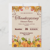 Thanksgiving Dinner Invitation Fall Celebration Einladung (Vorderseite)