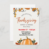 Thanksgiving Dinner Invitation Fall Invite Einladung (Vorne/Hinten)