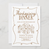 Thanksgiving Dinner Invitation Vintage Einladung (Vorderseite)