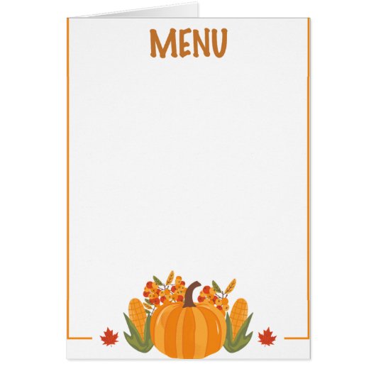 Thanksgiving dinner menu style 10.retro fall (Vorne)