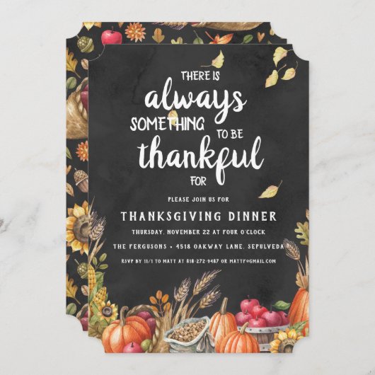 Thanksgiving Dinner Party Invitation Einladung (Vorne/Hinten)