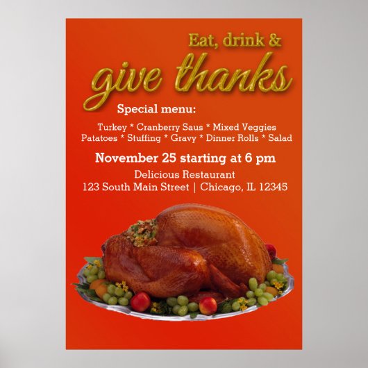 Thanksgiving dinner poster (Vorne)
