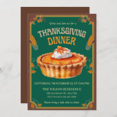 Thanksgiving Dinner Pumpkin pie Brown Einladung (Vorne/Hinten)