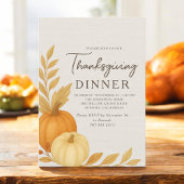 Thanksgiving Dinner Pumpkin Rustic Linen Einladung