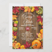 Thanksgiving Dinner - Rustic Woodsy Giving Thanks  Einladung (Vorderseite)