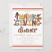  Thanksgiving Dinner Script Festive  Einladung (Vorderseite)