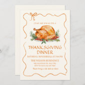 Thanksgiving Dinner Turkey Einladung (Vorne/Hinten)