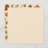 Thanksgiving Doodles Seamless Pattern Einladung (Vorne/Hinten)