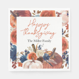 Thanksgiving fall autumn Pumpkins flowers Napkins Serviette