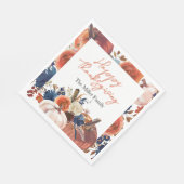 Thanksgiving fall autumn Pumpkins flowers Napkins Serviette (Ecke)