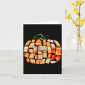 Thanksgiving Fall Books Pumpkins Vintage Library T Karte (Gelbe Blume)