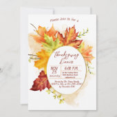 Thanksgiving Fall Leaves Dinner Invitation Einladung (Vorderseite)