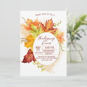 Thanksgiving Fall Leaves Dinner Invitation Einladung (Stehend Vorderseite)