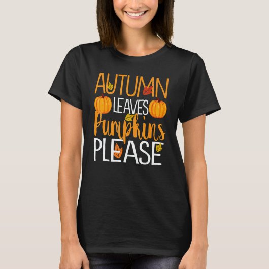 Thanksgiving Fall Mom Autumn Leaves and Pumpkin P T-Shirt (Vorderseite)