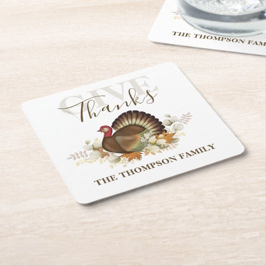 Thanksgiving Fall Party Decor Custom Rechteckiger Pappuntersetzer (angewinkelt)