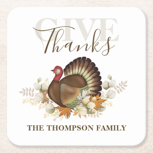 Thanksgiving Fall Party Decor Custom Rechteckiger Pappuntersetzer (Vorderseite)