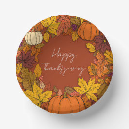 Thanksgiving Fall Pumpkin Greetings Pappteller
