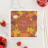 Thanksgiving Fall Pumpkin Greetings Serviette (Beispiel)