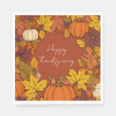 Thanksgiving Fall Pumpkin Greetings Serviette (Vorderseite)