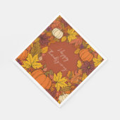 Thanksgiving Fall Pumpkin Greetings Serviette (Ecke)