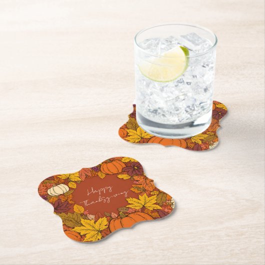 Thanksgiving Fall Pumpkin Greetings Untersetzer (Vor Ort)