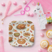 Thanksgiving Feast, Dinner Paper Plate Pappteller (Party)