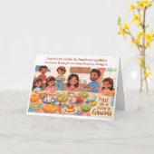 Thanksgiving Feast- Hispanic Family Karte (Gelbe Blume)