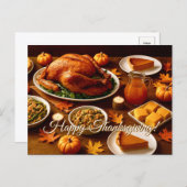 Thanksgiving Feast Table Postcard Feiertagspostkarte (Vorne/Hinten)