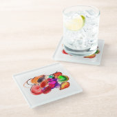 Thanksgiving food glasuntersetzer (Schrägansicht)