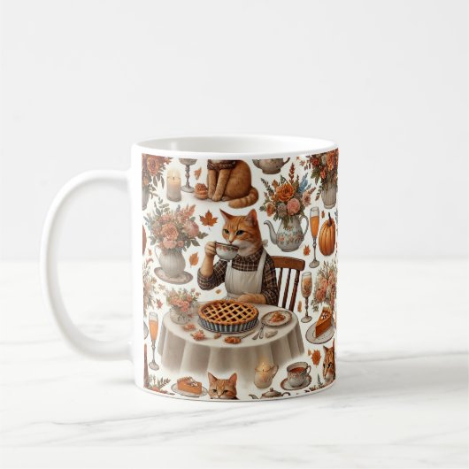 Thanksgiving for Cat Lovers Kaffeetasse (Links)