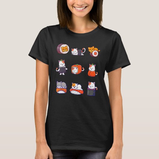 Thanksgiving  For Women Men Cat Food Sushi Roller T-Shirt (Vorderseite)
