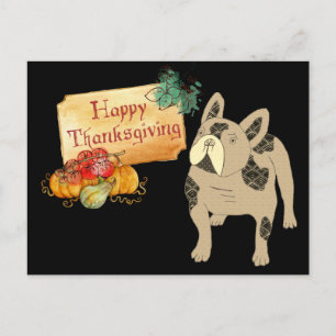 Thanksgiving Französische Bulldogge French Bulldog Postkarte