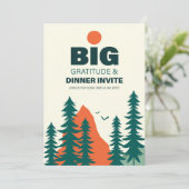 Thanksgiving/Friendsgiving Dinner Invitation Card Save The Date (Stehend Vorderseite)