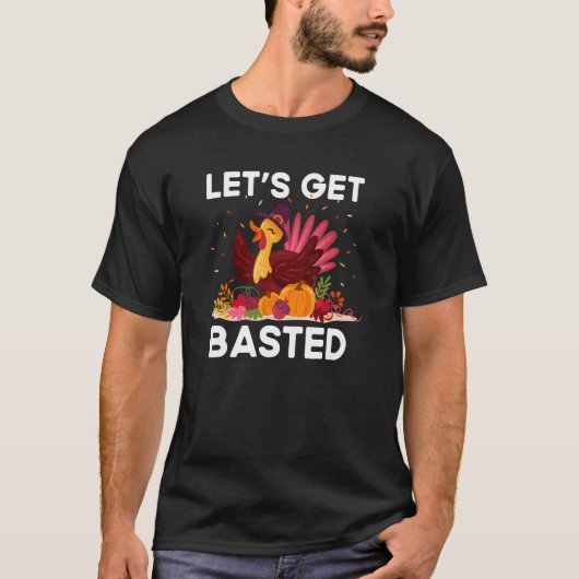 Thanksgiving Friendsgiving  Fall Humour Basted T-Shirt (Vorderseite)