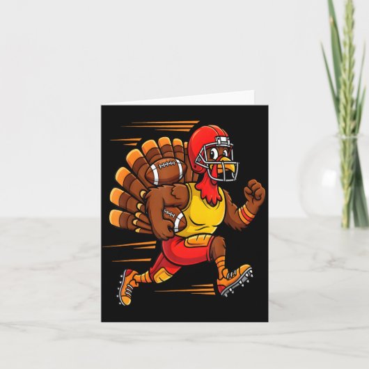 Thanksgiving Funny Turkey Playing Football Men Boy Karte (Vorderseite)