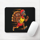 Thanksgiving Funny Turkey Playing Football Men Boy Mousepad (Mit Mouse)
