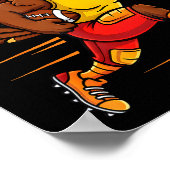 Thanksgiving Funny Turkey Playing Football Men Boy Poster (Ecke)
