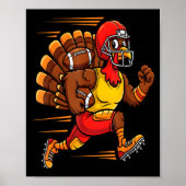 Thanksgiving Funny Turkey Playing Football Men Boy Poster (Vorne)
