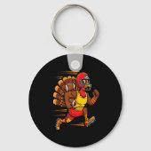 Thanksgiving Funny Turkey Playing Football Men Boy Schlüsselanhänger (Vorderseite)