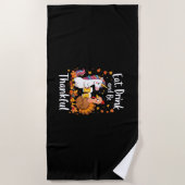 Thanksgiving Funny Unicorn Turkey Day Beer Long Sl Strandtuch (Vorderseite)