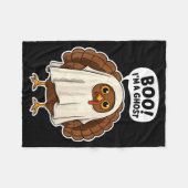 Thanksgiving Ghost Turkey Disguise Funny Halloween Fleecedecke (Vorderseite (Horizontal))