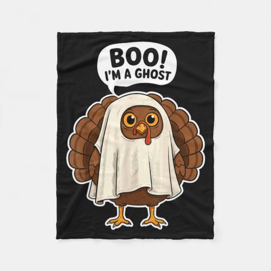 Thanksgiving Ghost Turkey Disguise Funny Halloween Fleecedecke (Vorderseite)