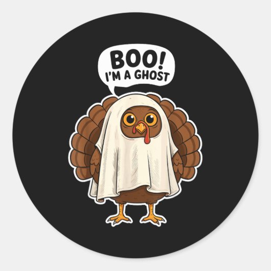 Thanksgiving Ghost Turkey Disguise Funny Halloween Runder Aufkleber (Vorderseite)