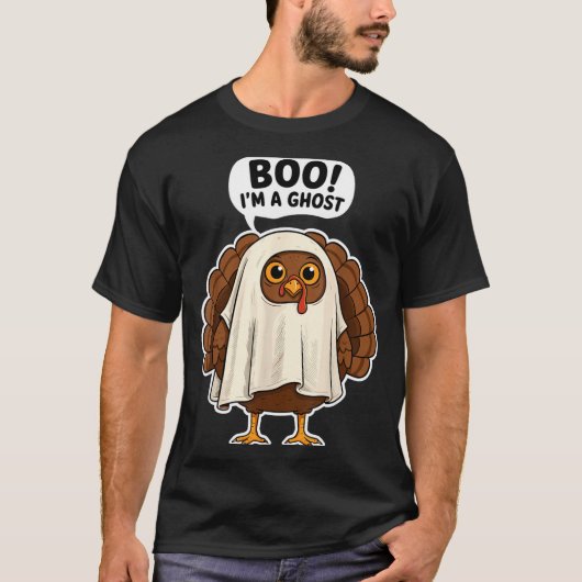 Thanksgiving Ghost Turkey Disguise Funny Halloween T-Shirt (Vorderseite)