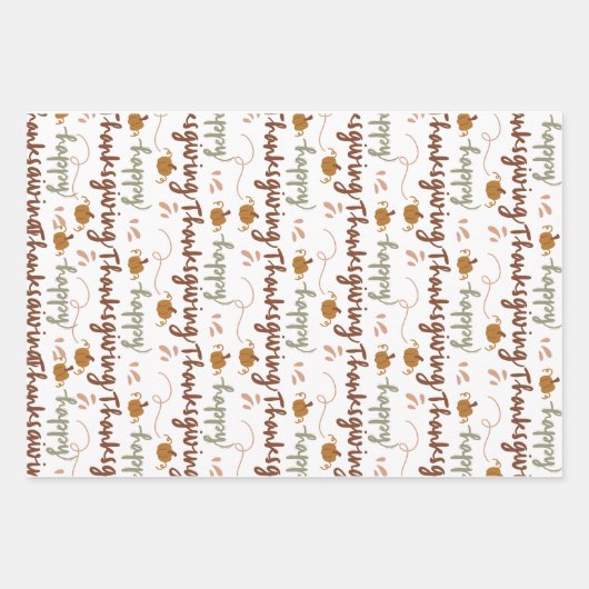 Thanksgiving Gift Wrap – Celebrate in Style Geschenkpapier Set (Vorderseite)