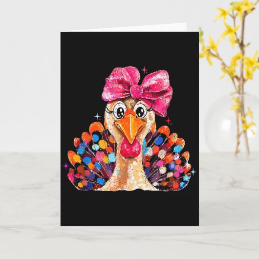 Thanksgiving Girls,coquette Turkey Funny Women, Gi Karte (Gelbe Blume)