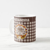 Thanksgiving Give Thanks To The Lord Brown Plaid Kaffeetasse (Vorderseite Links)